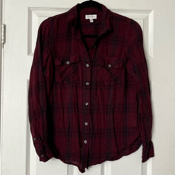 Jessica Simpson Plaid Button-Down Shirt - Size S - Picture 1 of 4